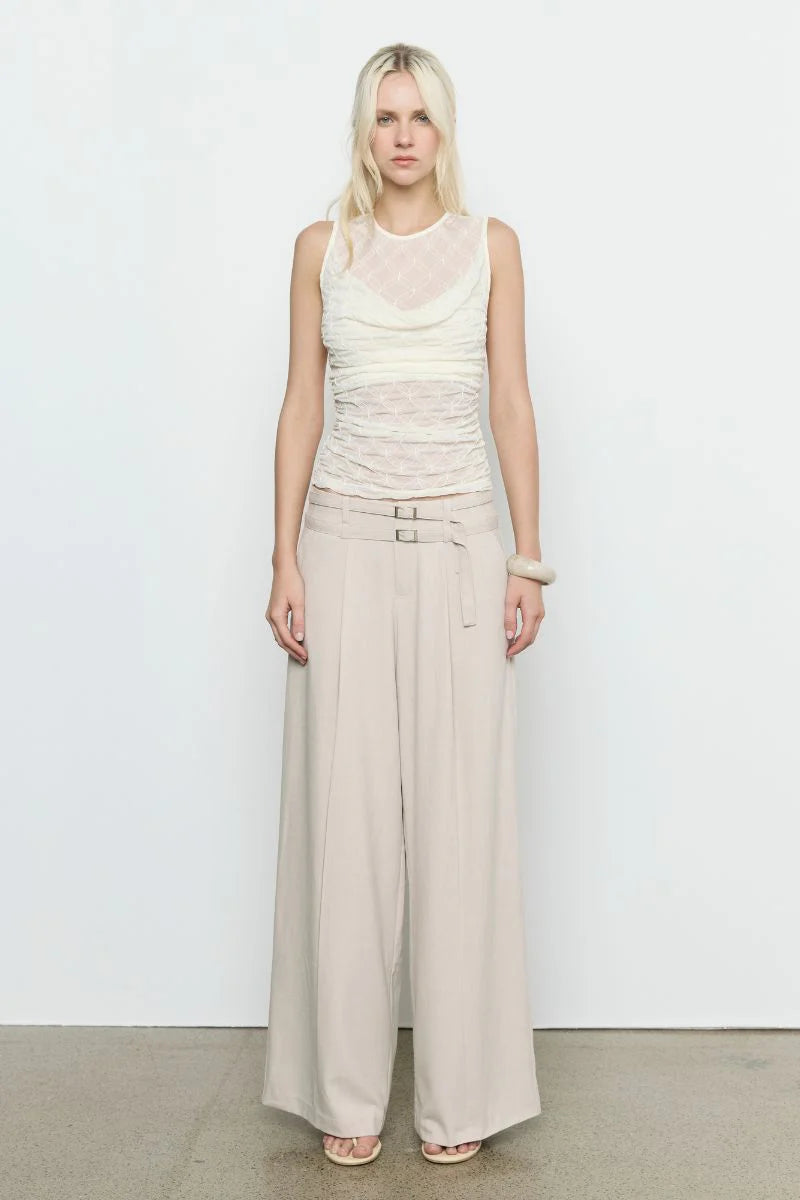 Venus Cowl Mesh Top | Cream
