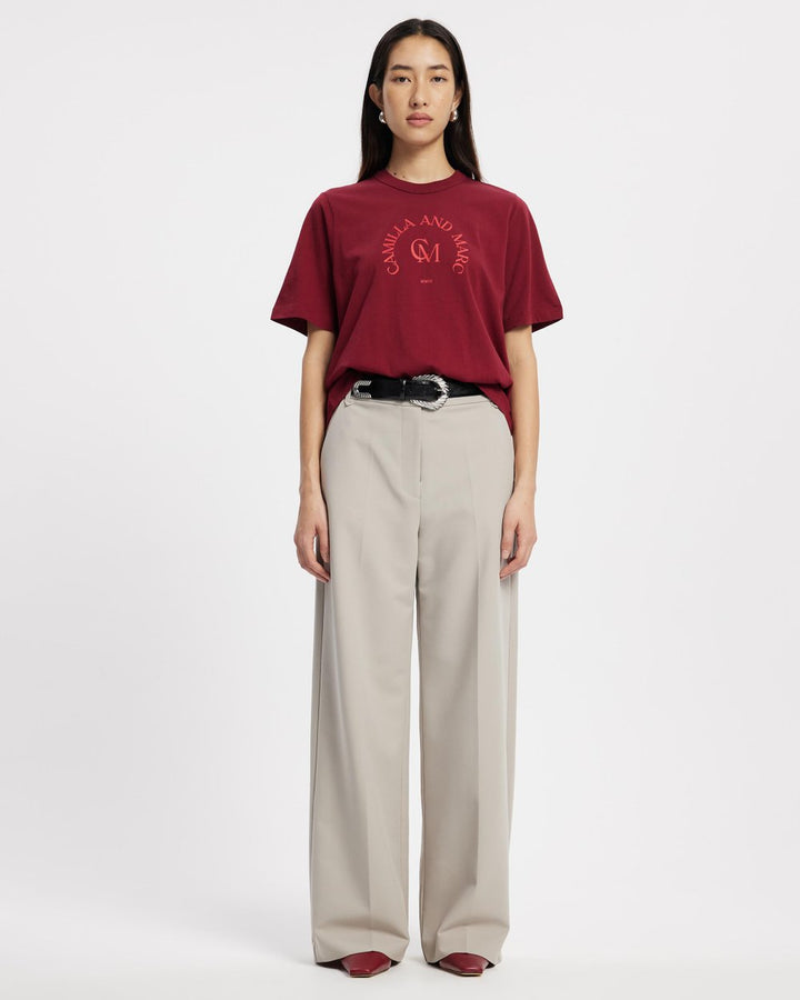 Karine Graphic Tee | Burgundy