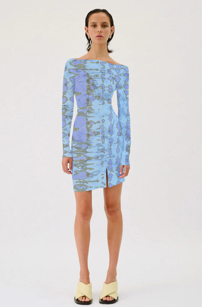 Claudia Long Sleeve Mini Dress | Ice Blue TOGAH Claudia Long Sleeve Mini Dress | Ice Blue TOGAH