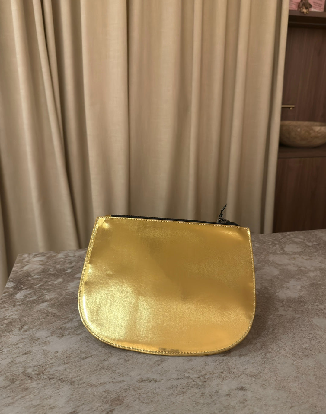 Metalic Zip Bag | Gold