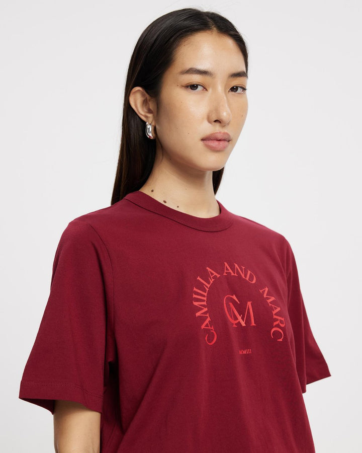 Karine Graphic Tee | Burgundy