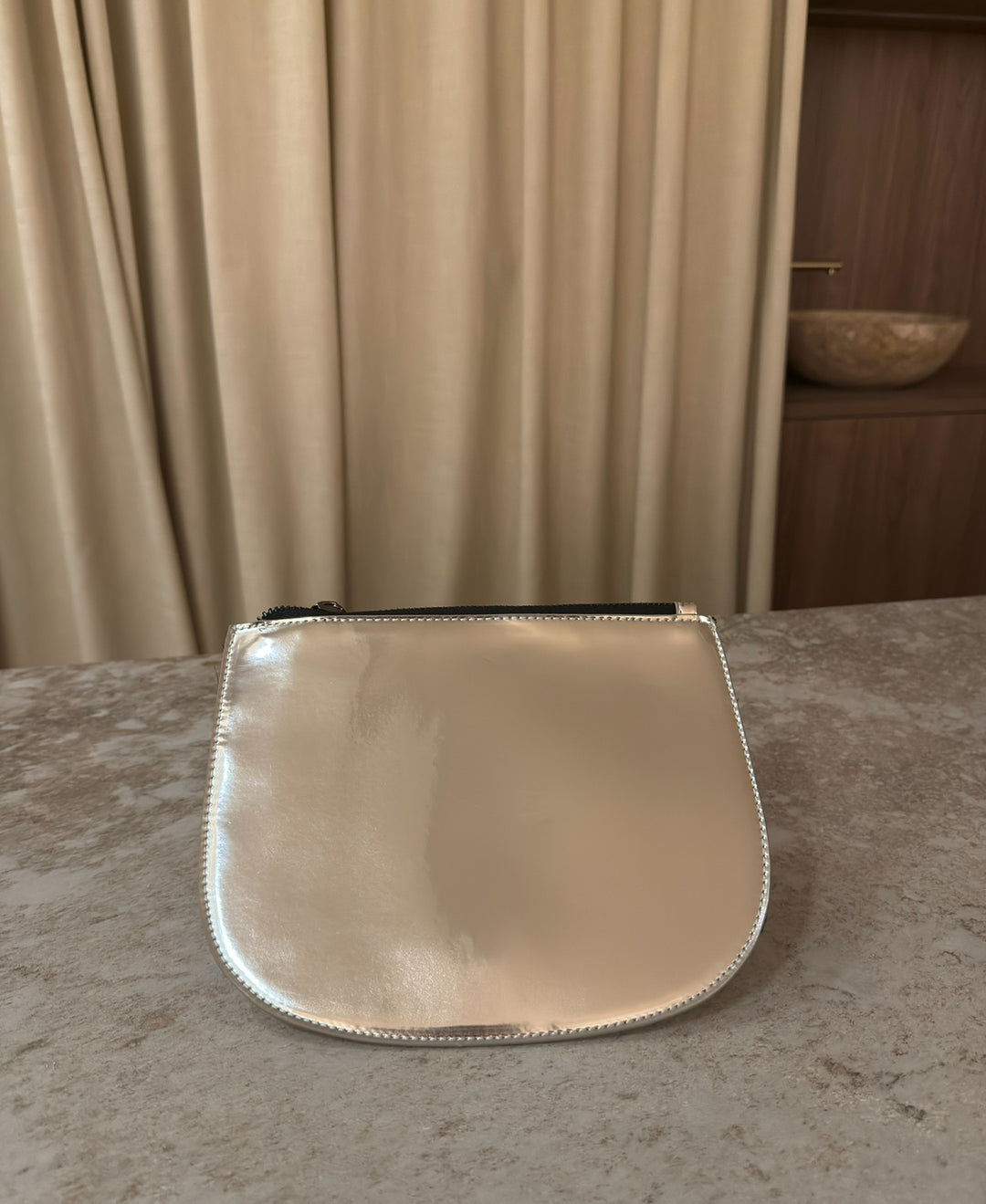 Metalic Zip Bag | Silver