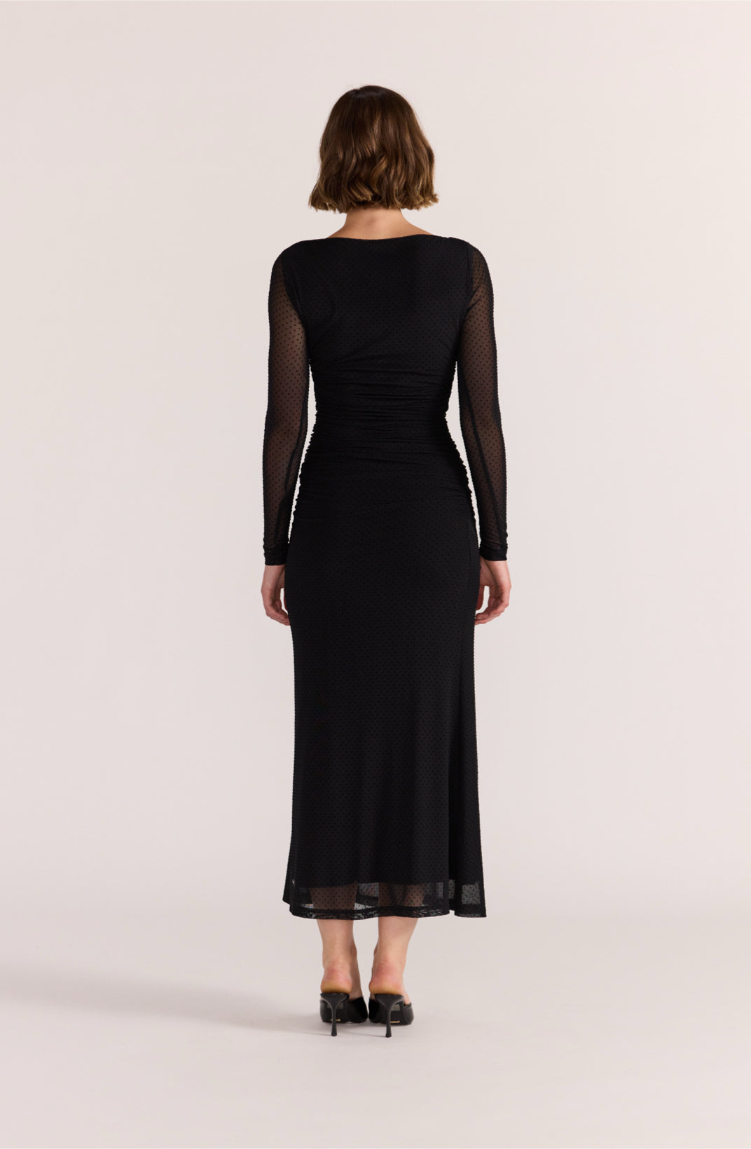 Kaia Spot Mesh Maxi Dress