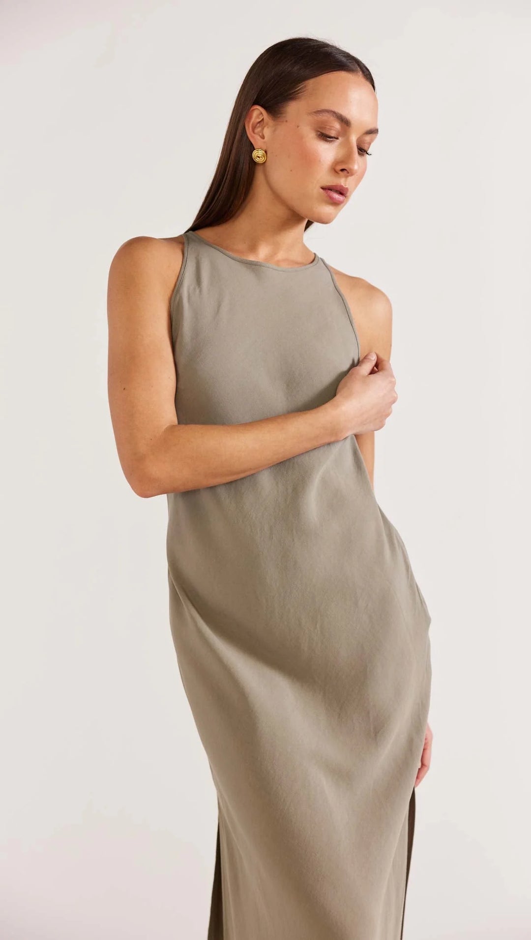 Olina Bias Midi Dress