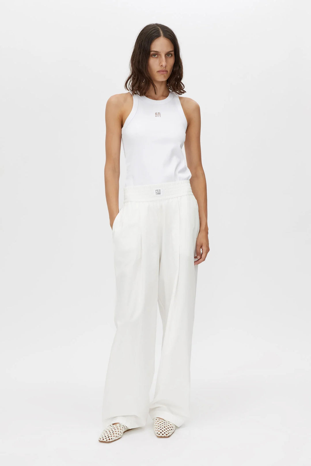 Bloom Embroidered Tank | Soft White