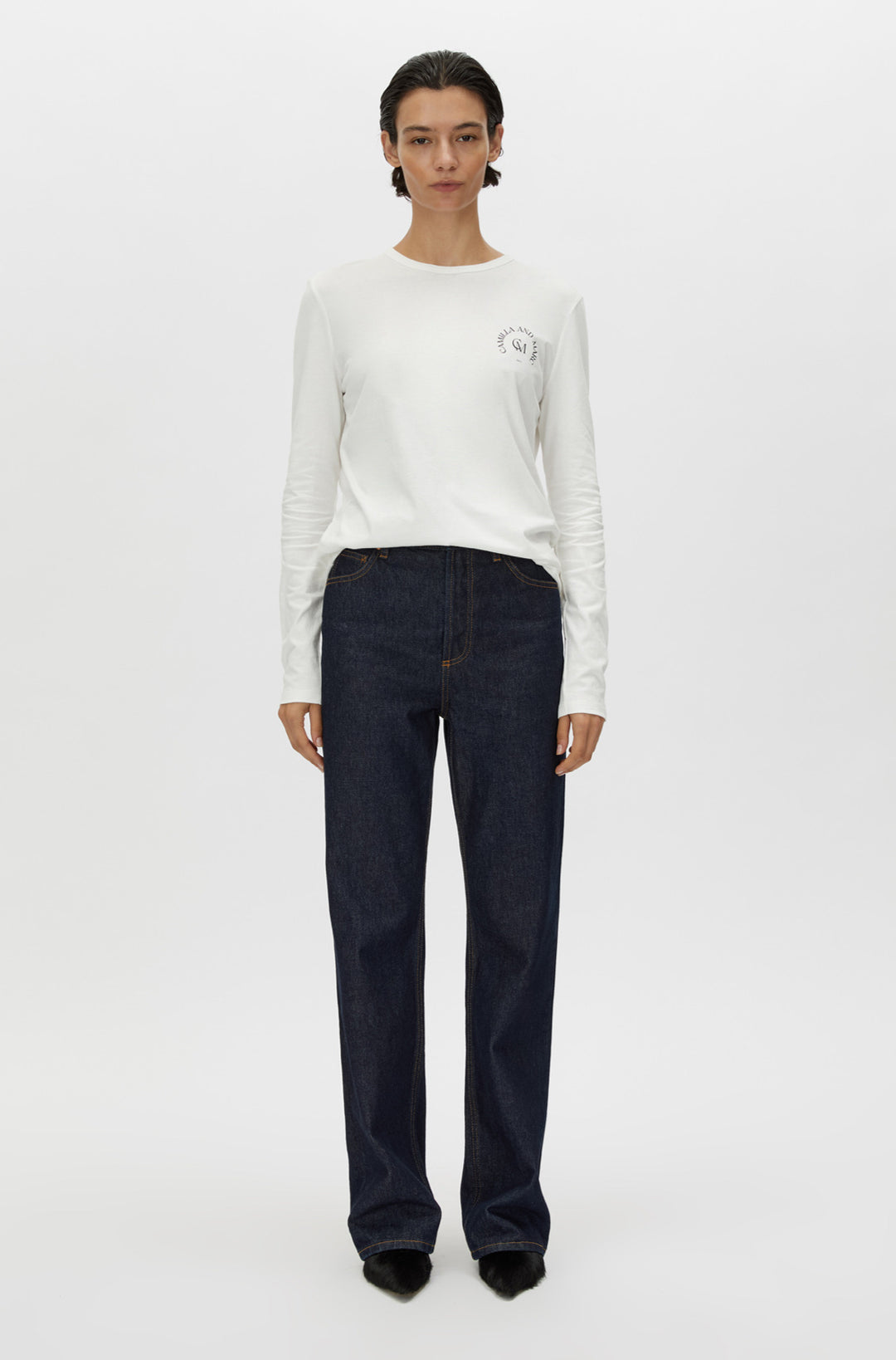 Karine Long Sleeve Top | White