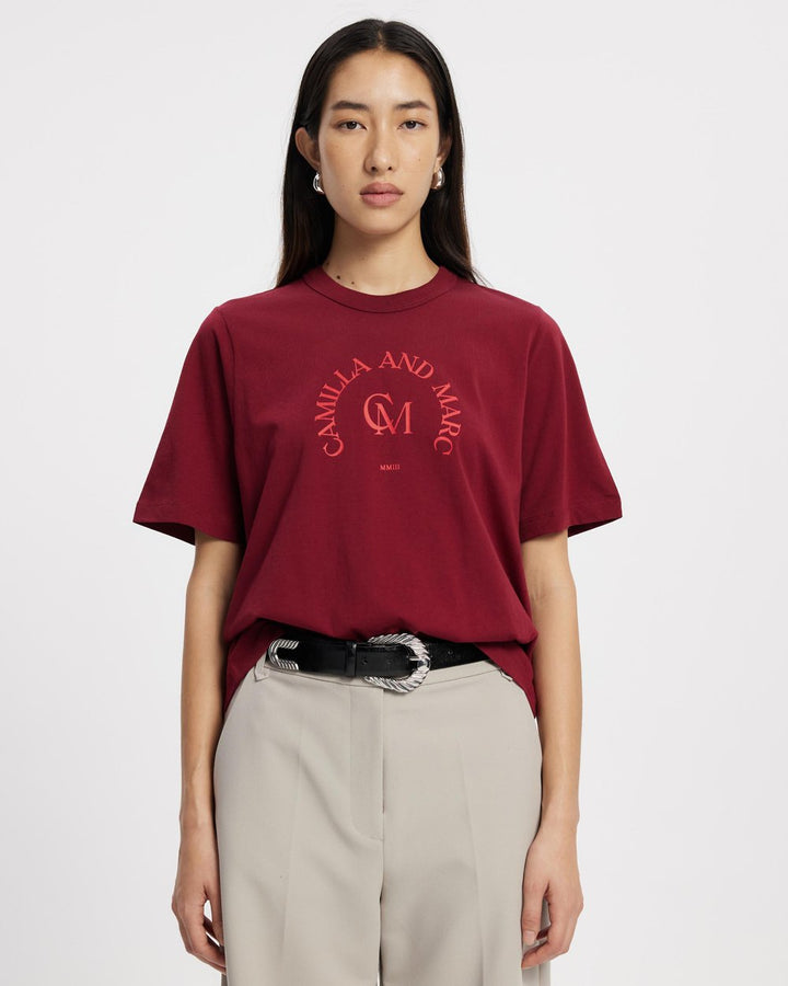 Karine Graphic Tee | Burgundy