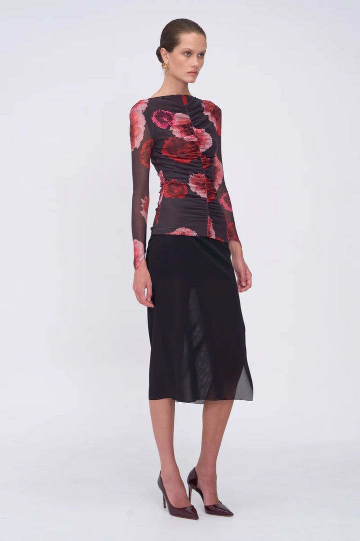 Frida Ruched Front Long Sleeve Top