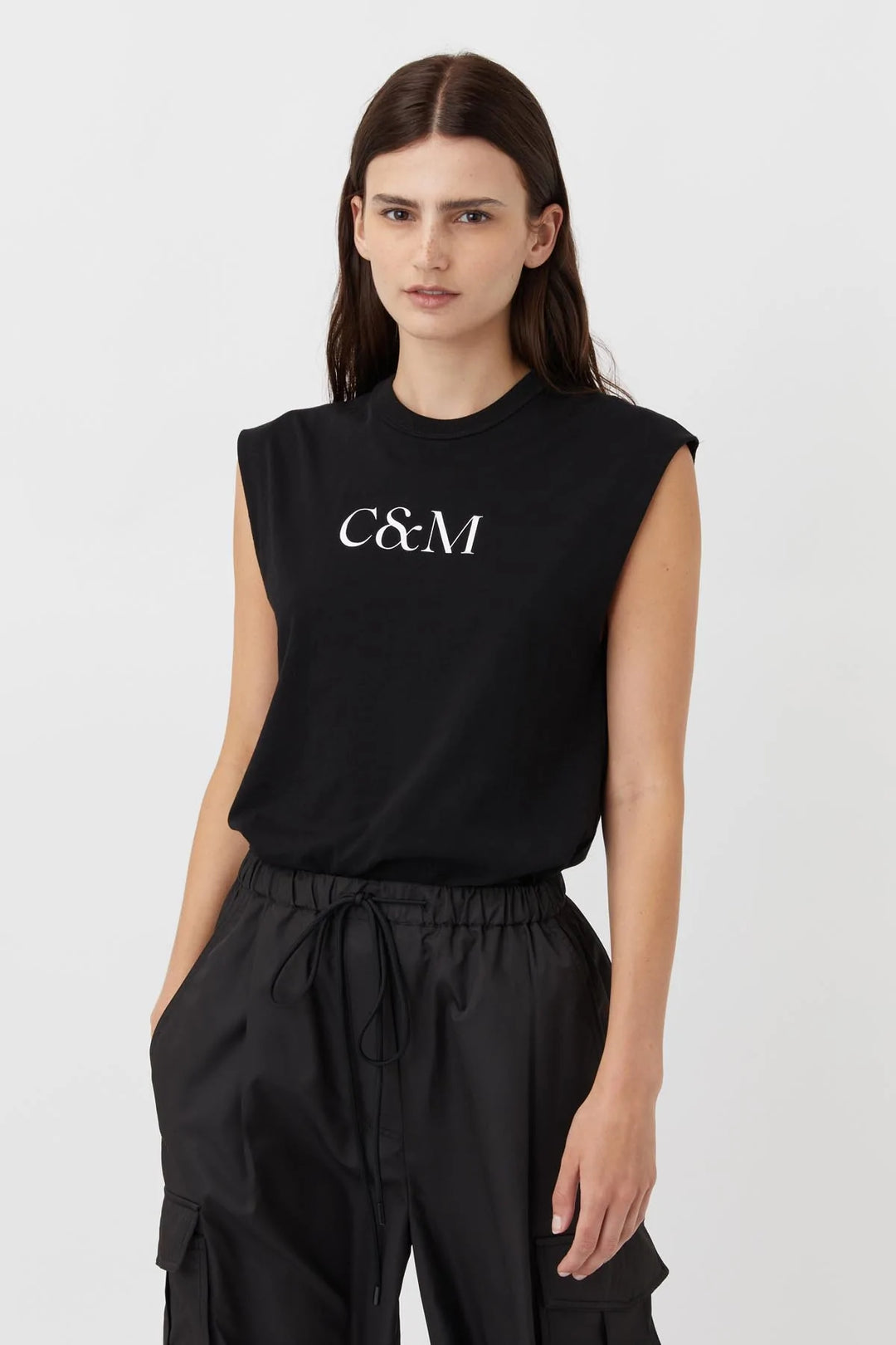 Huntington C&M Tank | Black W White