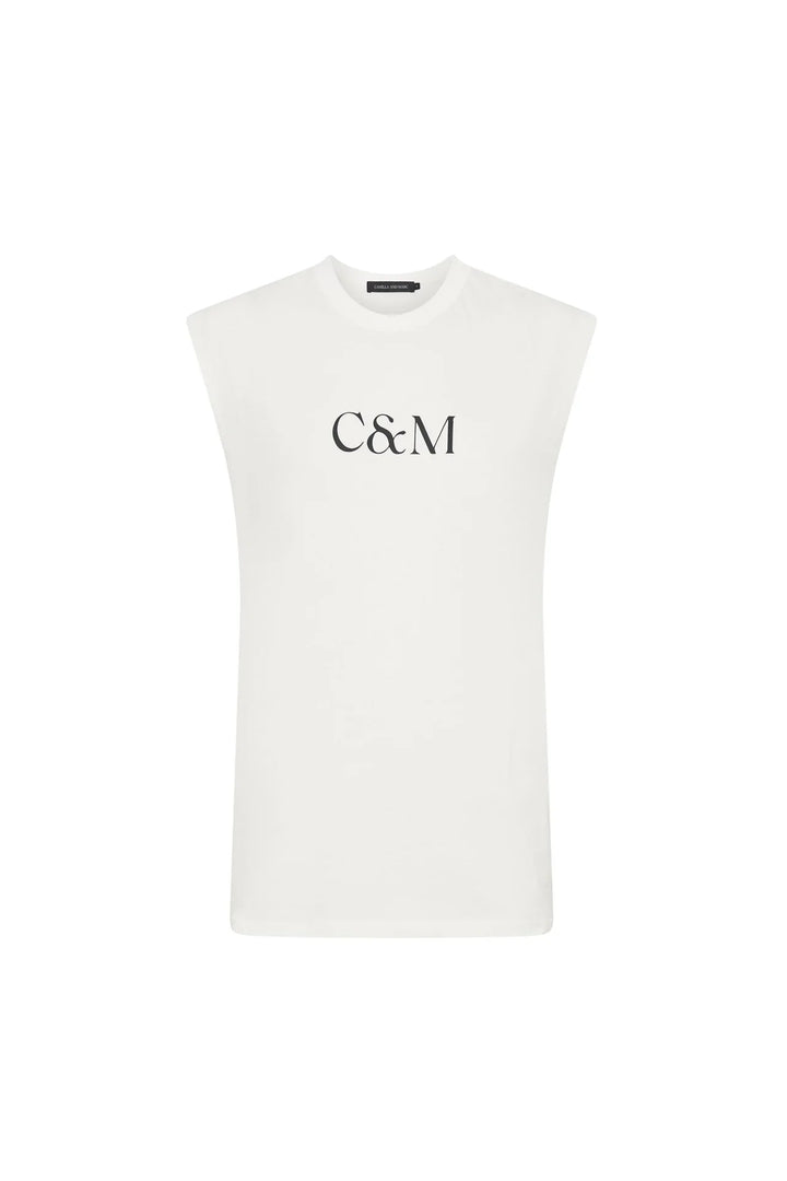 Huntington C&M Tank | White W Black