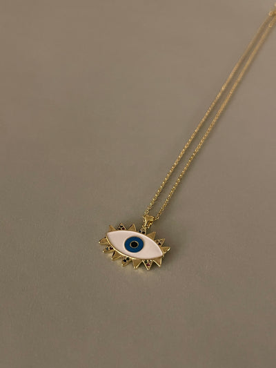 Stavro Philo Evil Eye Necklace | White