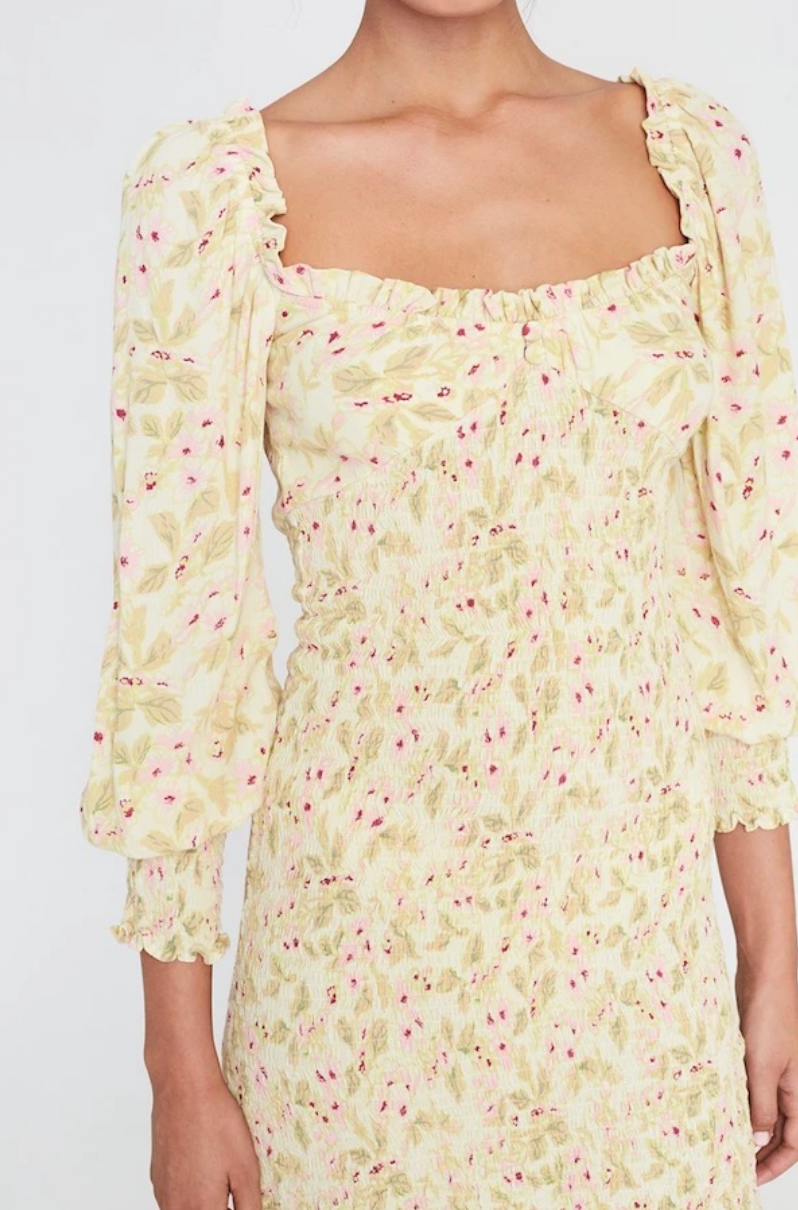 cream long sleeve lace mini dress Self-portrait - Cream Organza Lace Mini Dress