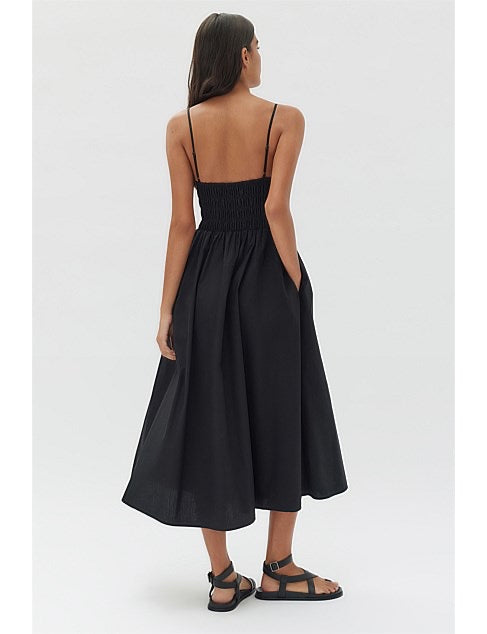 Aubrey Rouched Dress | Black