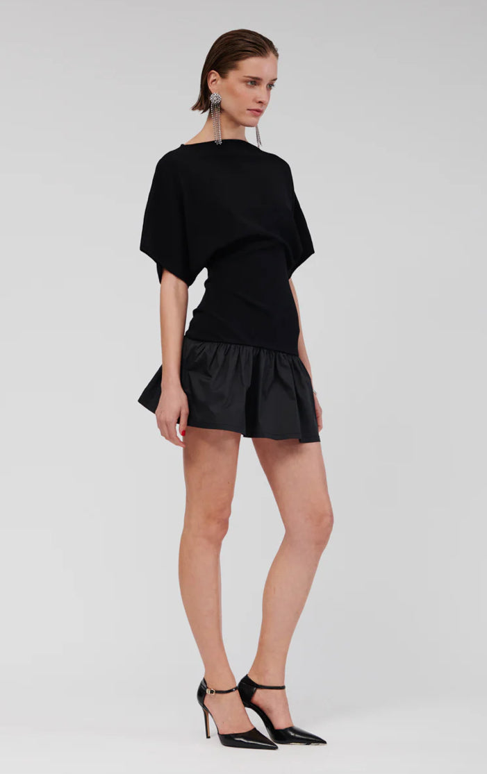 Naples Drop Waist Mini Dress | Black