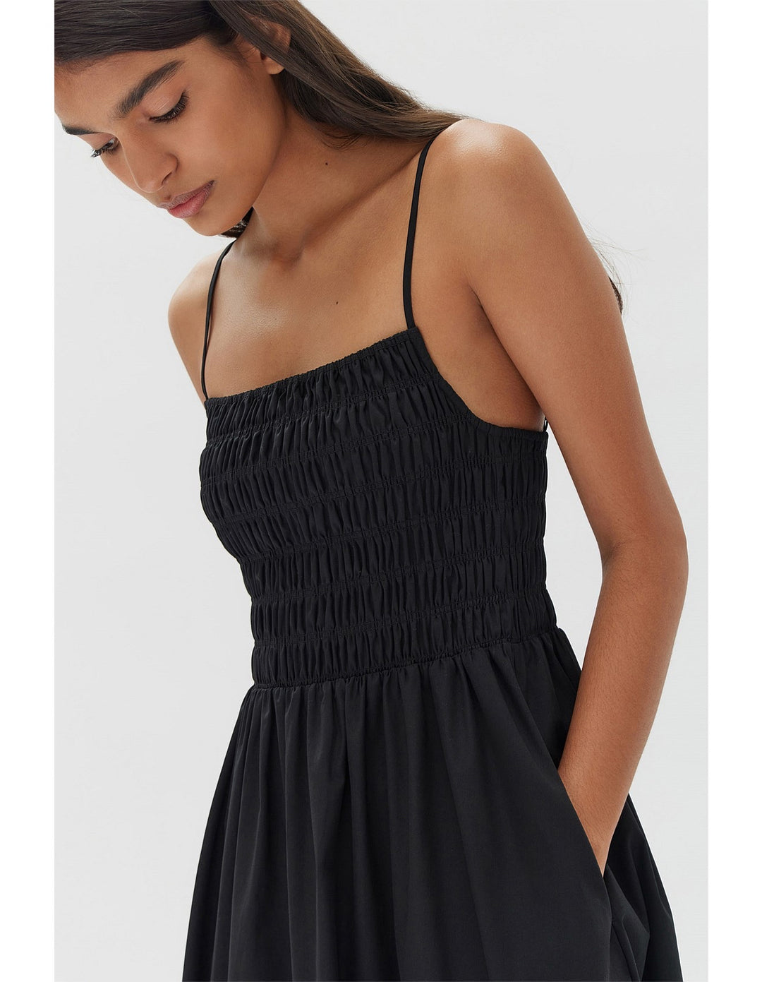 Aubrey Rouched Dress | Black