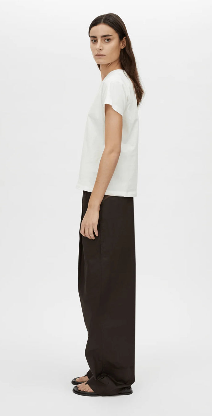 Janice Neat Fit Logo Tee | White