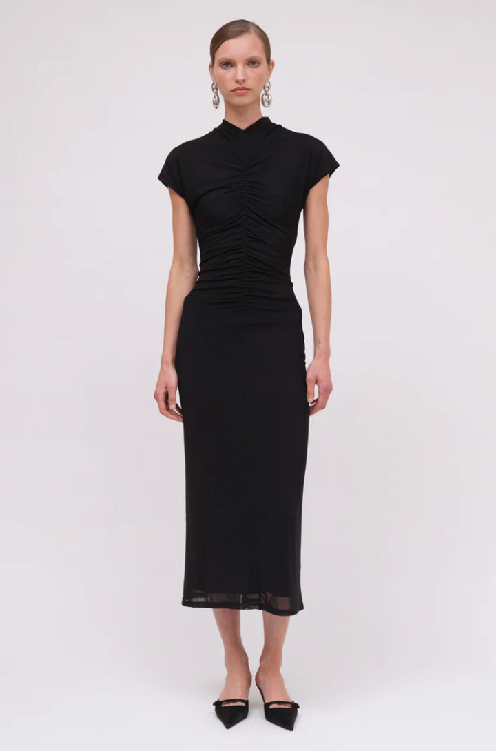 Christy Mesh Cap Sleeve Dress
