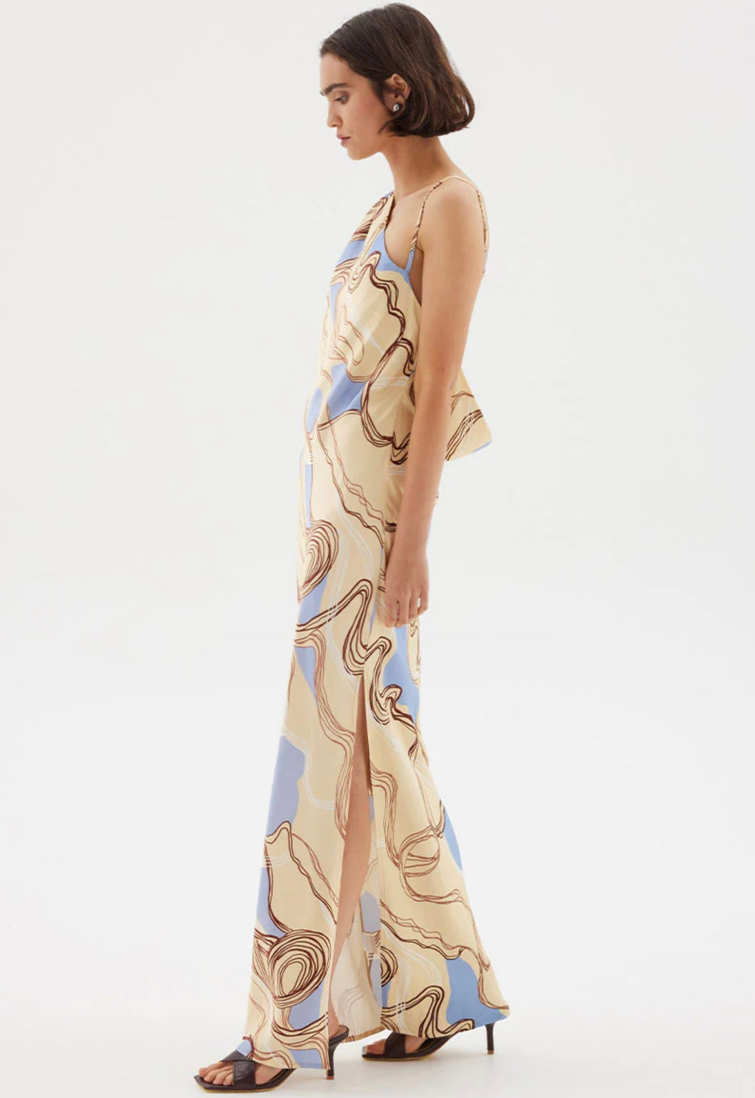 Expression Asymmetric Slip Dress | Custard Blue