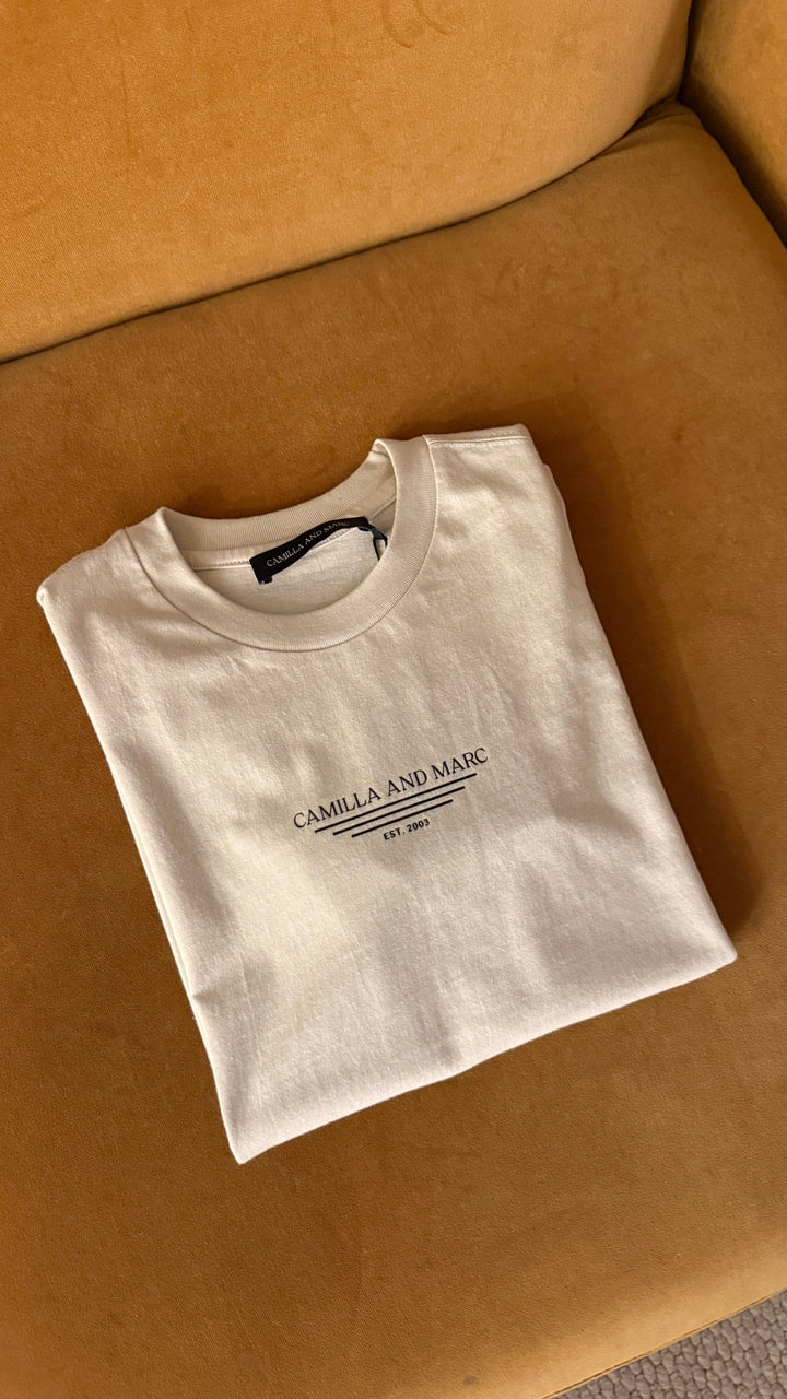 Janice Neat Fit Logo Tee | Stone