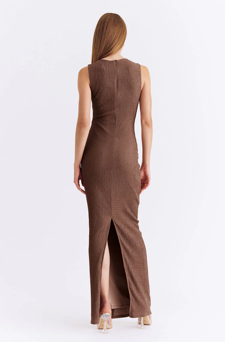 Jacqui Slash Front Maxi Dress | Mocha