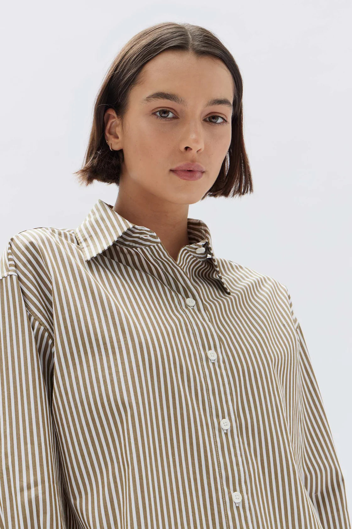 Signature Poplin Shirt | Pea & White Stripe