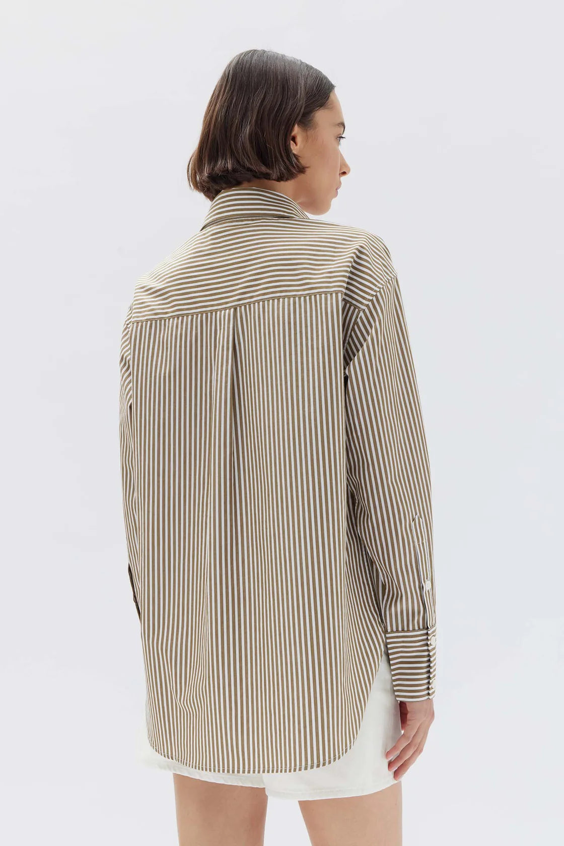 Signature Poplin Shirt | Pea & White Stripe