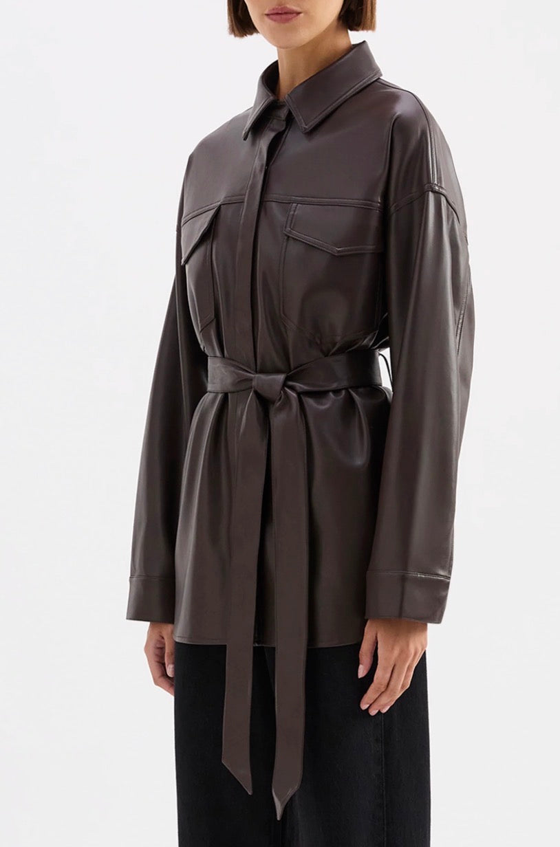 Camille Oversized Vegan Leather Shirt