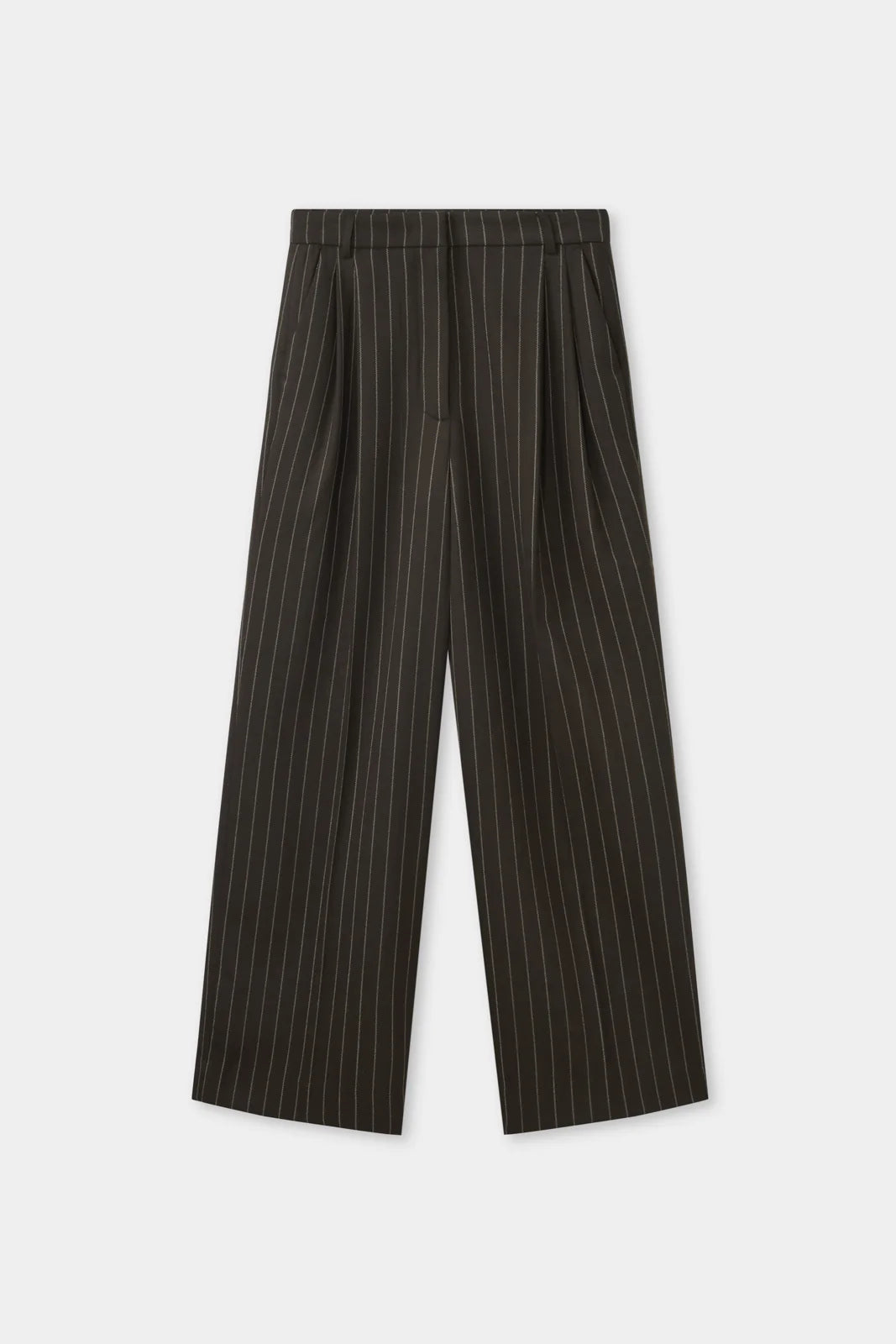 Sofia Wool Pinstripe Pant | Chestnut