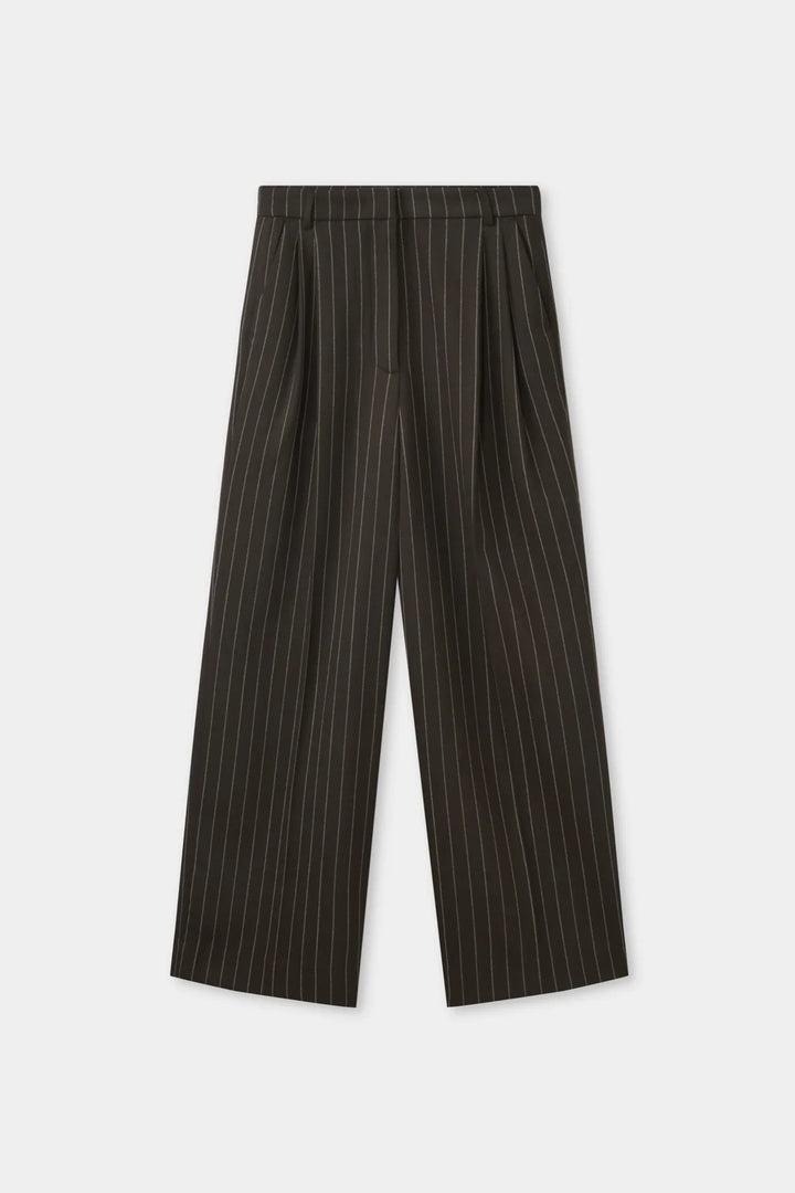 Sofia Wool Pinstripe Pant | Chestnut