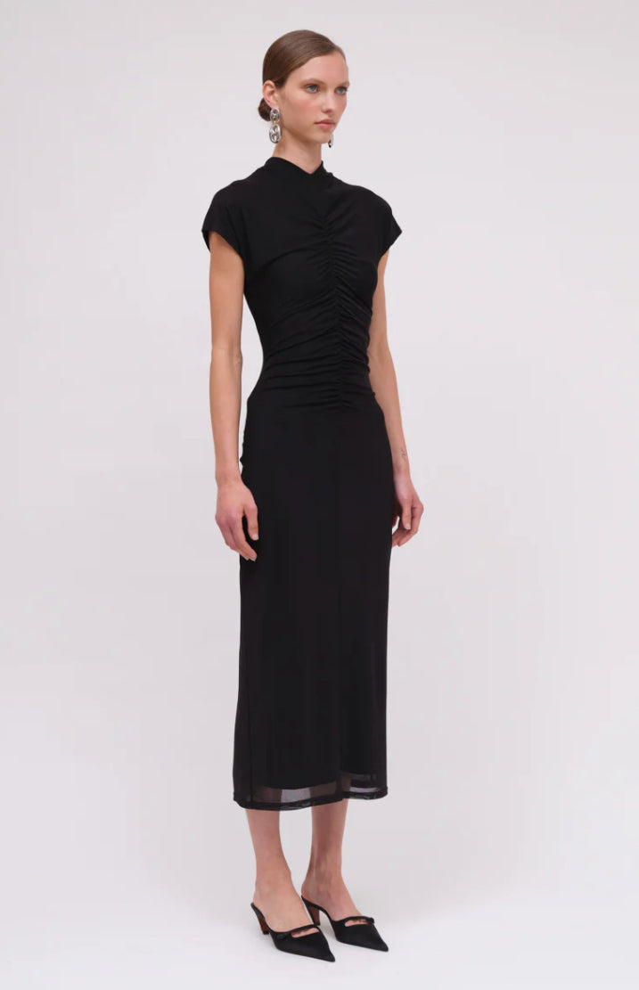 Christy Mesh Cap Sleeve Dress