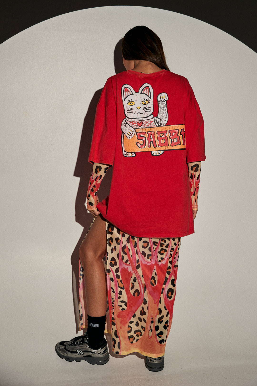 THE VERY OVERSIZED CHAMPAGNE TATTOO TEE - RED