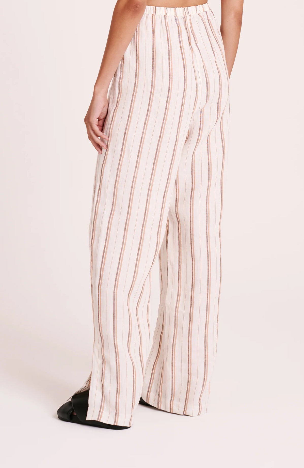 AISHA Linen Pant | Amber Stripe