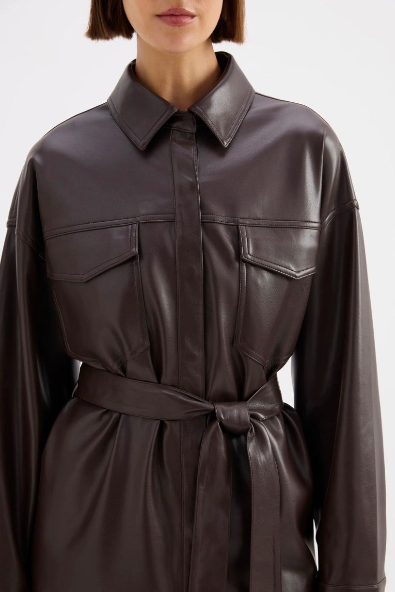 Camille Oversized Vegan Leather Shirt
