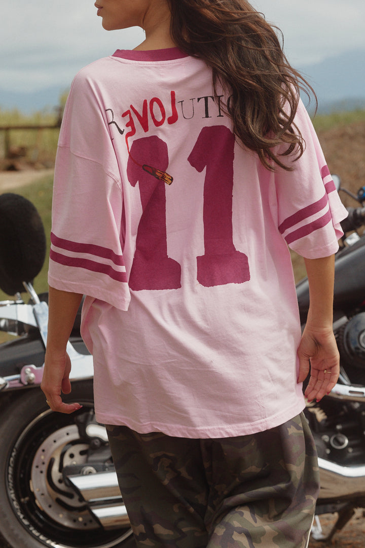 The Very Oversized Love Revolution Tee | Pink