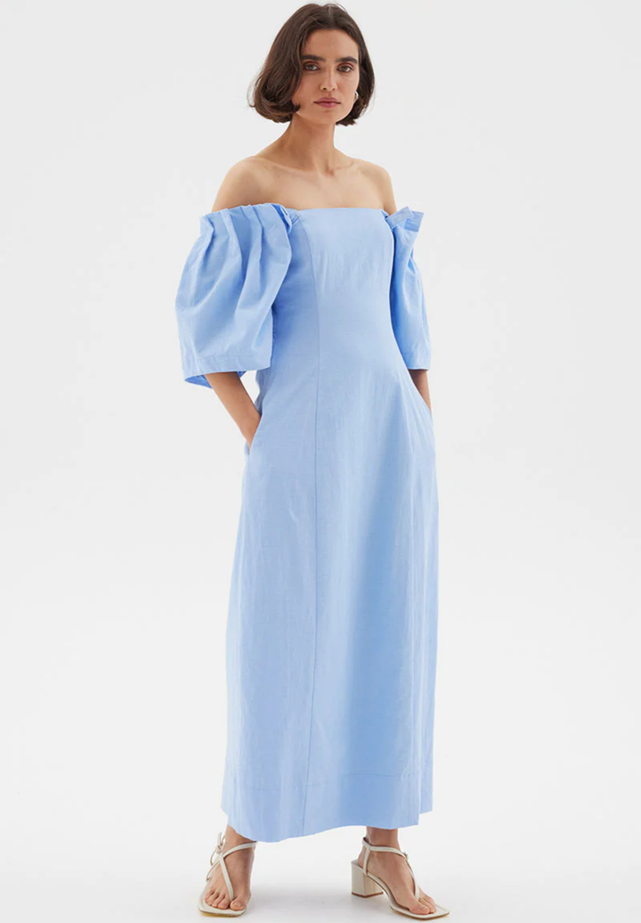 Origami Midi Dress | Serene Blue