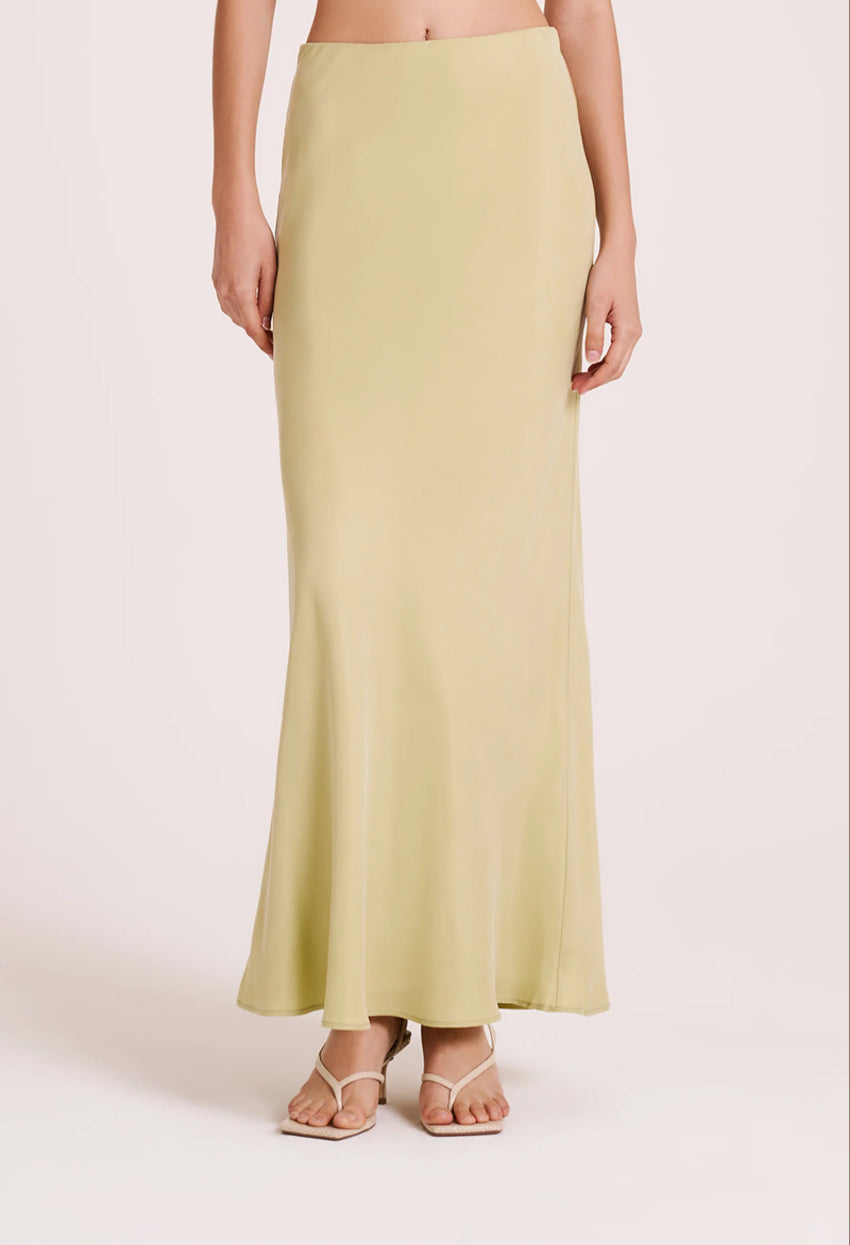 Ines Cupro Skirt | Lime