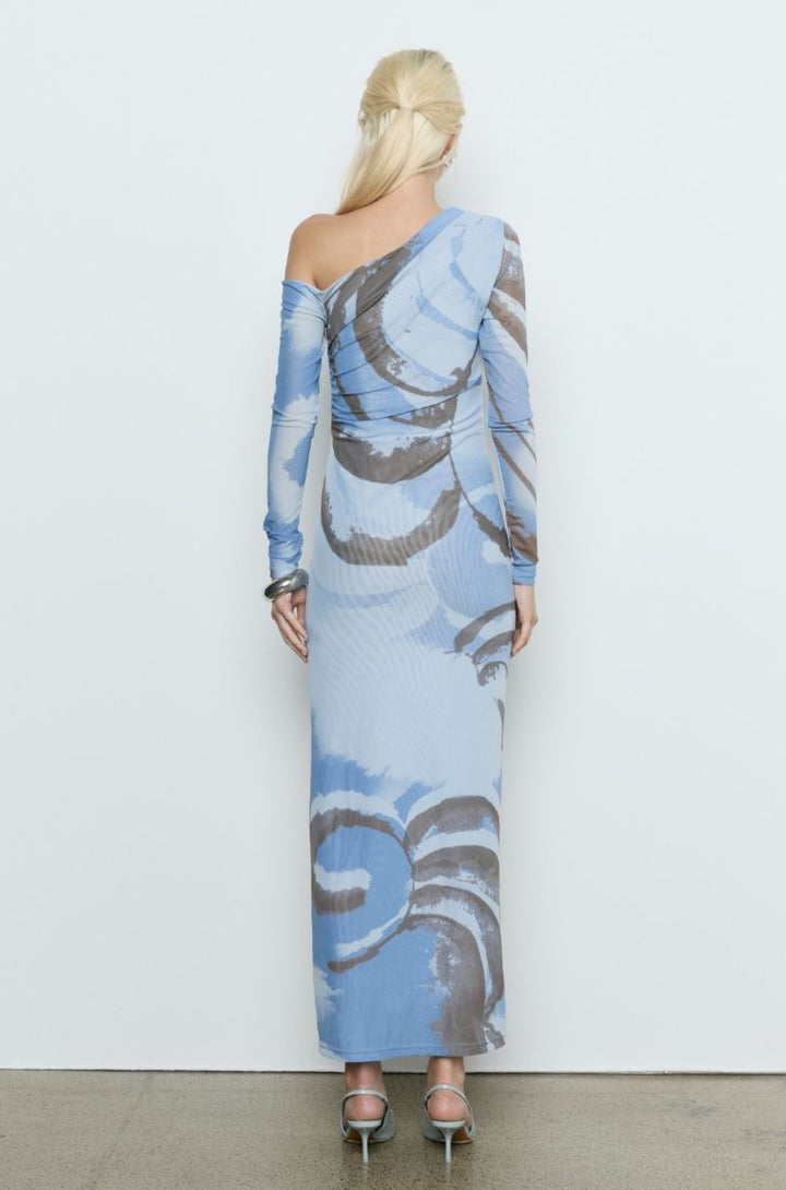 Whirl Mesh Long Sleeve Dress