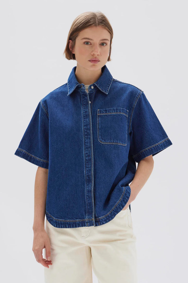 Marlow Boxy Denim Shirt | Heritage Blue