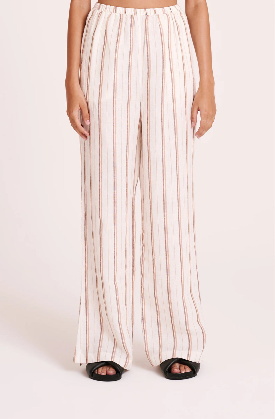 AISHA Linen Pant | Amber Stripe