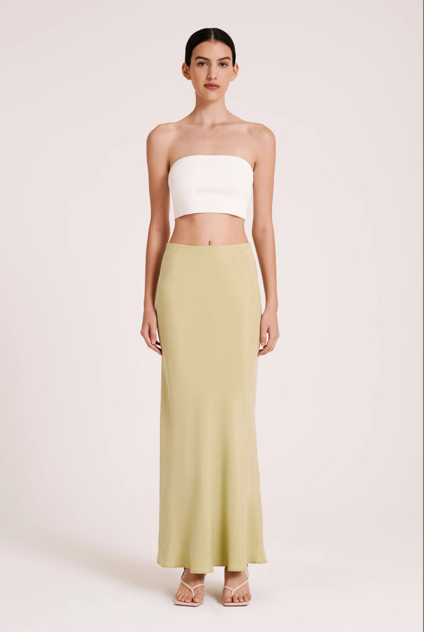 Ines Cupro Skirt | Lime
