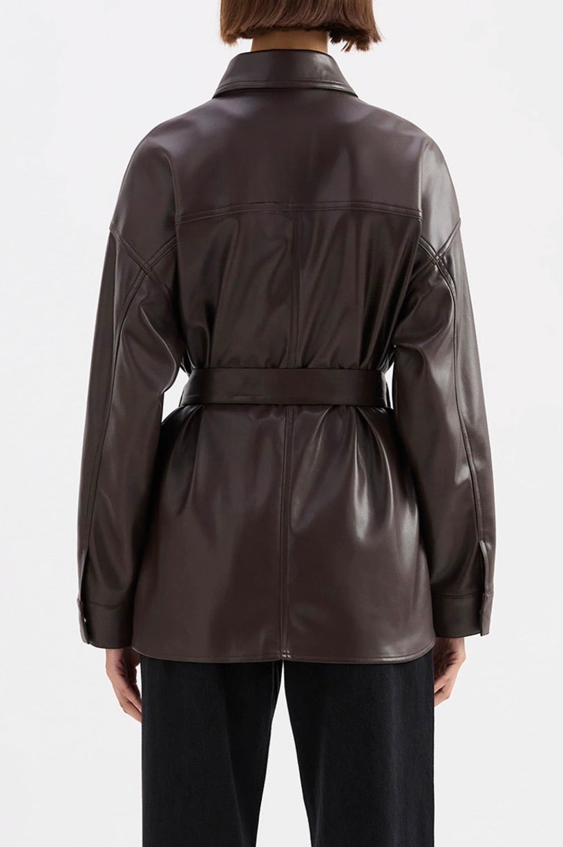 Camille Oversized Vegan Leather Shirt
