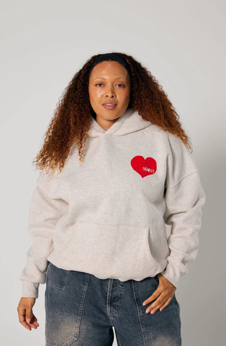 Grey Heart Hoodie