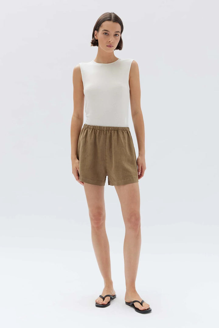 Stella Linen Short | Pea