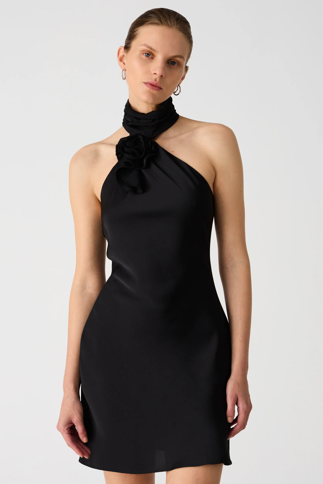 Sterling Satin Mini Dress | Black