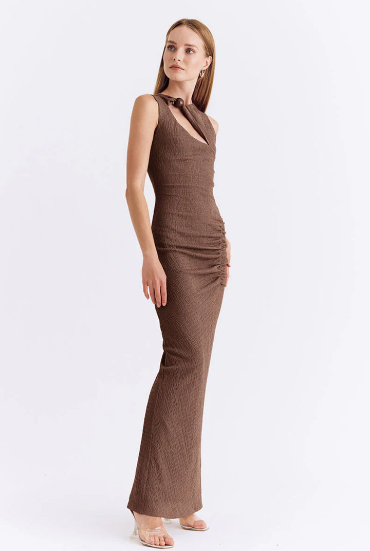 Jacqui Slash Front Maxi Dress | Mocha