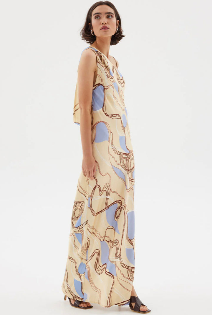 Expression Asymmetric Slip Dress | Custard Blue