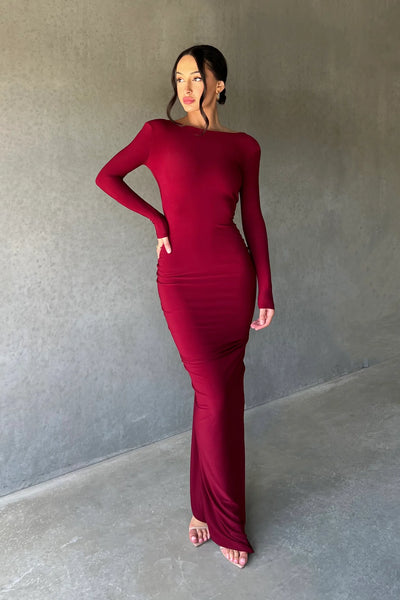 Yvonne Reversible Midi Dress | Wine