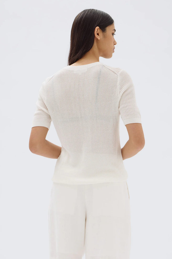 Belle Knit Short Sleeve Tee | Ivory