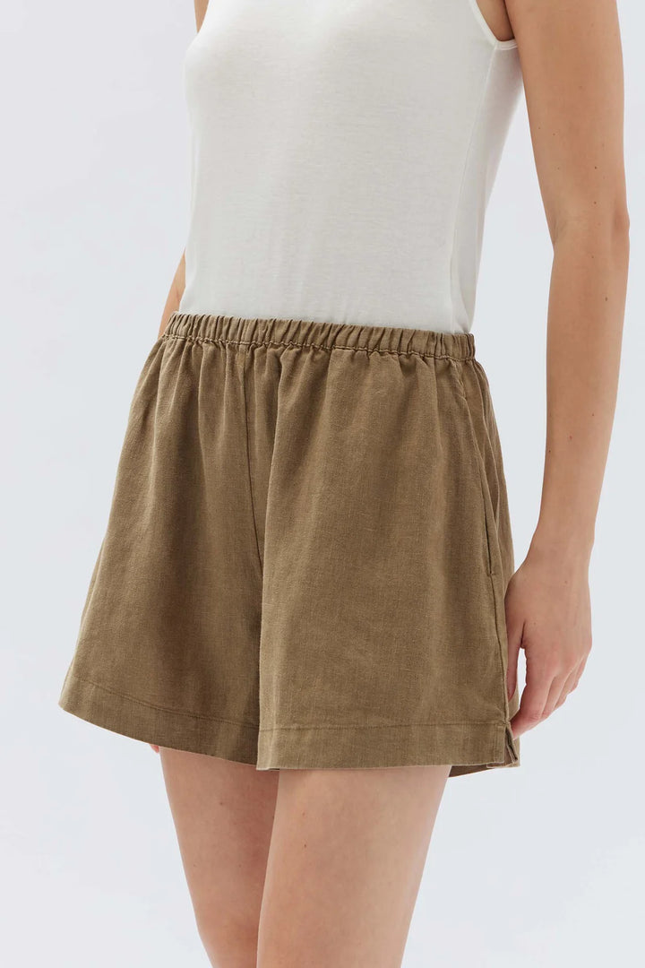 Stella Linen Short | Pea