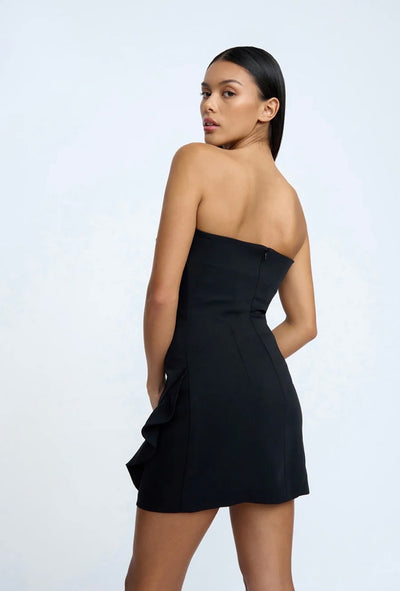 Cadence Frill Mini Dress | Black